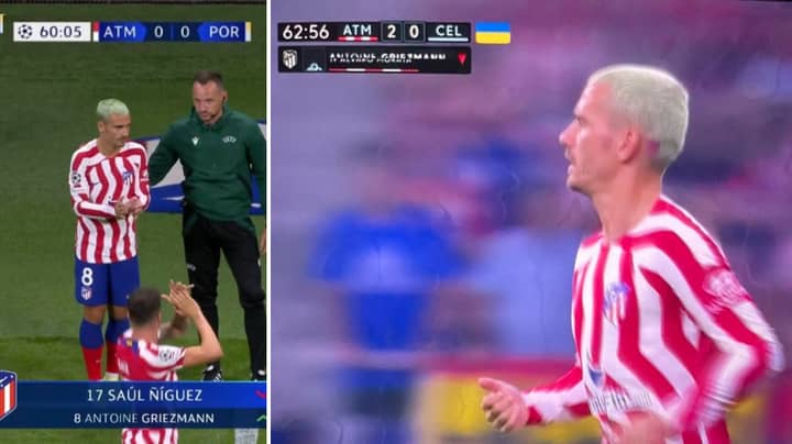 Antoine Griezmann's 60th minute substitution for Atletico Madrid