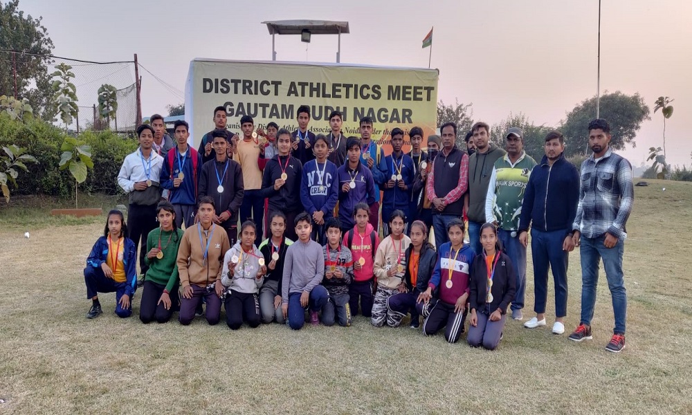 Noida District Athletics meets at City Hawks Sports Complex.